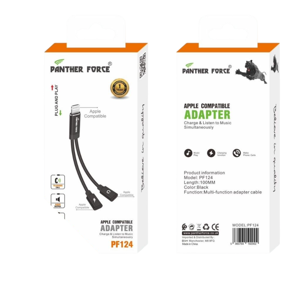 Panther Force iPhone to 2 iPhone Jack - PF124 - Extended Length for Convenient Charging & Syncing of Your Phone Panther Force iPhone to 2 iPhone Jack - PF124 - Extended Length for Convenient Charging & Syncing of Your Phone